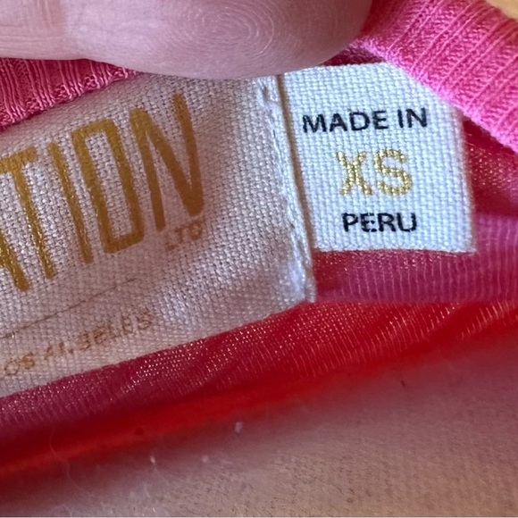 NATION Jillian Bold Shoulder Top V Neck Puff Sleeves Pink Size XS - Picture 6 of 8